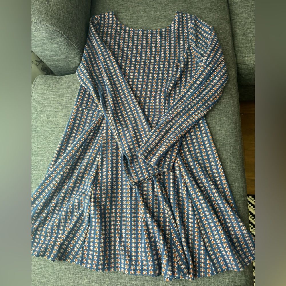 Anthropology Jacquard A-Line Sweater Mini Dress Size Large - Picture 6 of 13